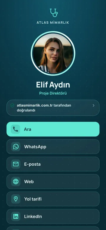 Hekim tasarımı: Koyu camgöbeği, halkalı fotoğraf, geniş satır düğmeler. Sağlık için.